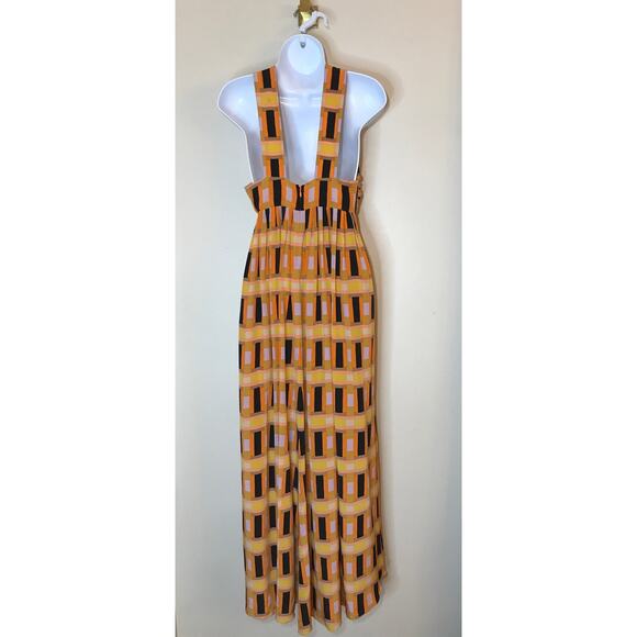 Tracy Reese Geometric Print Halter Hi Low Midi Dress 4 Silk - Picture 5 of 10